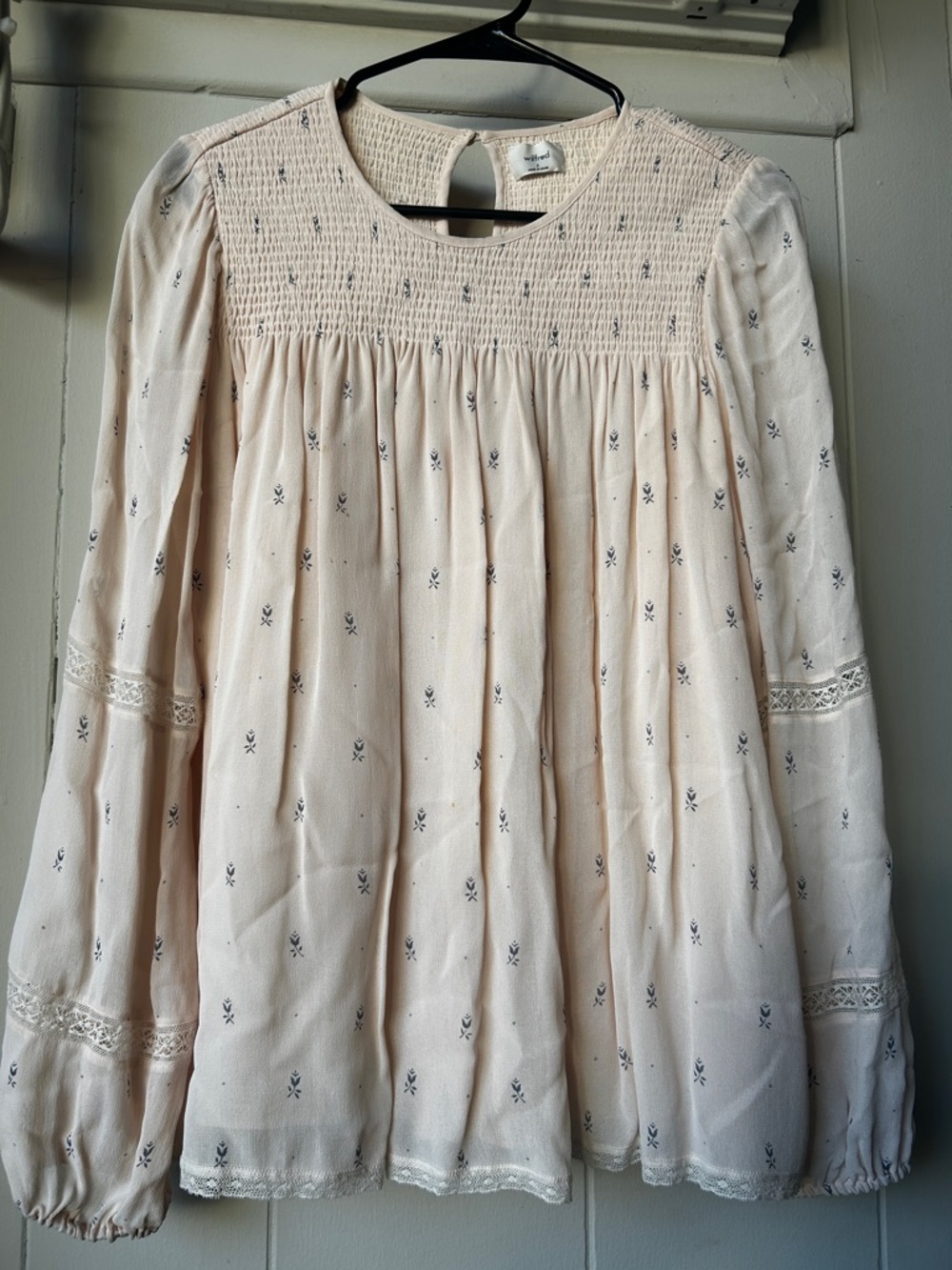 Wilfred Cream Smocked Floral Tank
